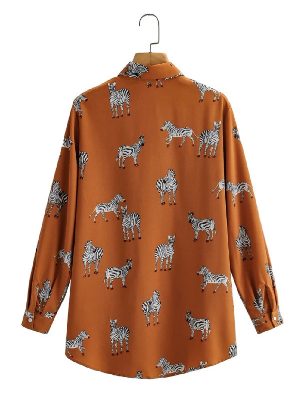 Spring Zebra Print Casual Loose Long Sleeve Shirt